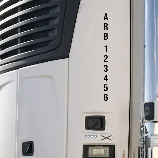 Vertical CARB ARB Reefer TRU Trailer Label Decal Sticker (Set of 2)