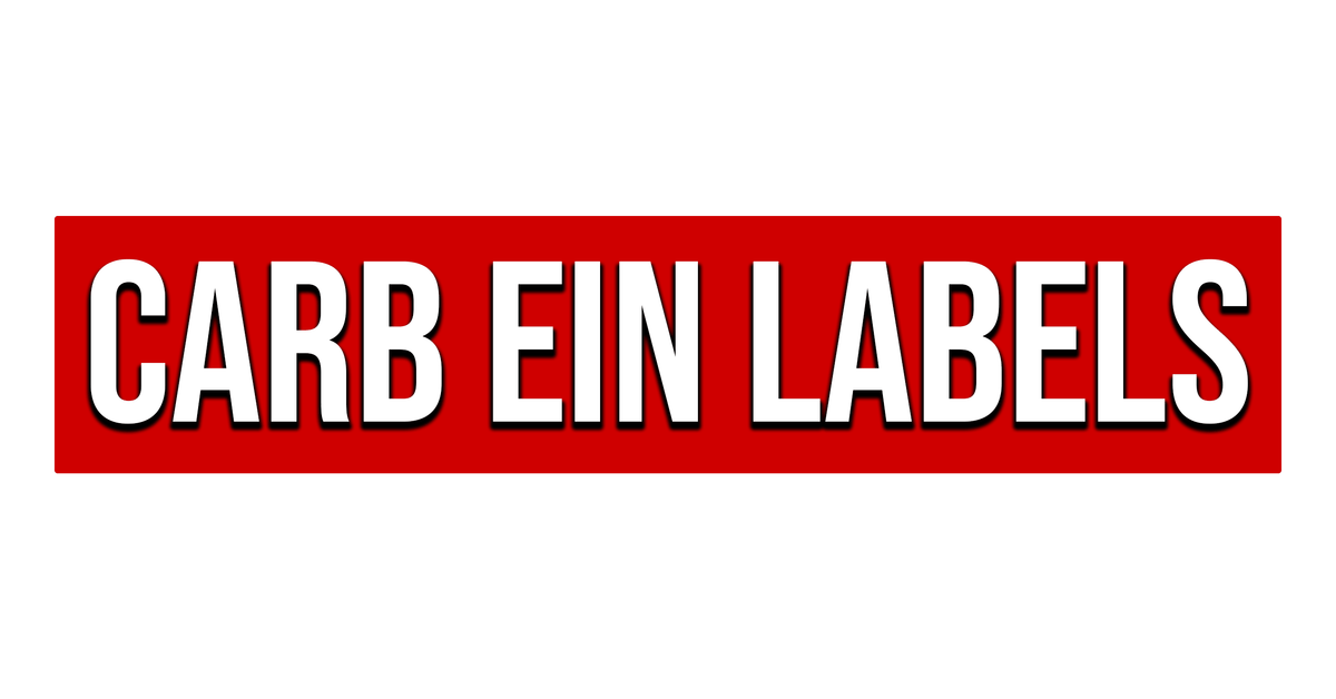 CARB ARB EIN Label Decal Stickers For Compliance – CARB EIN Labels